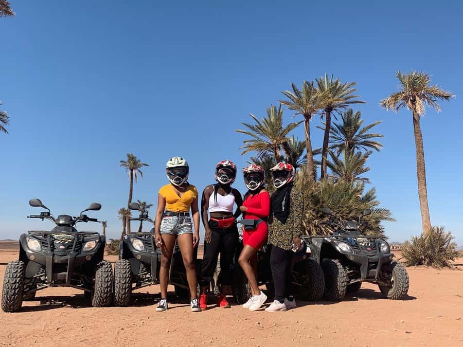 Marrakech: Desert and Palm Grove Sunset Quad Tour with Tea - Tea, bread, honey, and a short local stop
