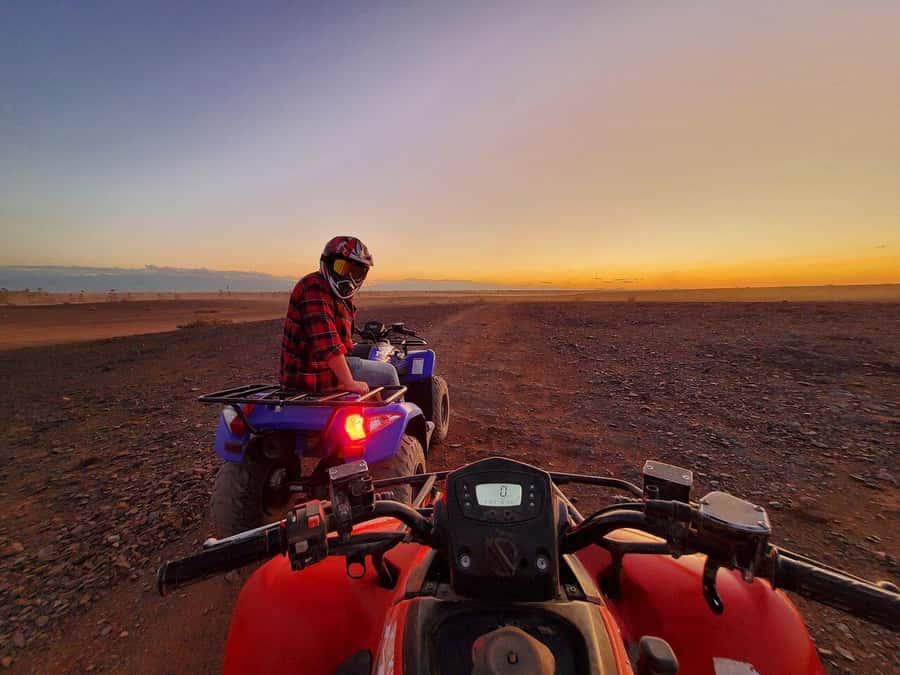 Marrakech: Desert and Palm Grove Sunset Quad Tour with Tea - A useful safety briefing for first-time riders