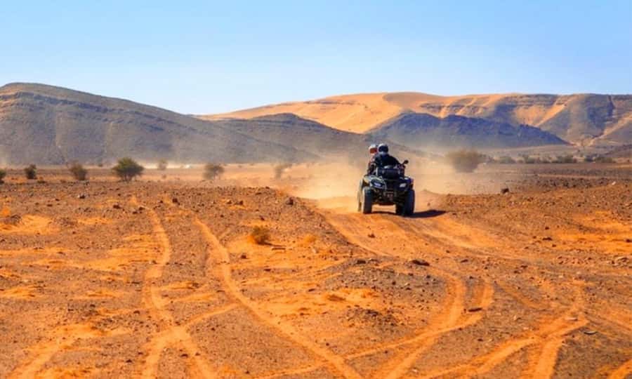 Marrakech: Dinner and Quad bike Desert Agafay Stars & show - Quad biking on Agafay’s rocky tracks