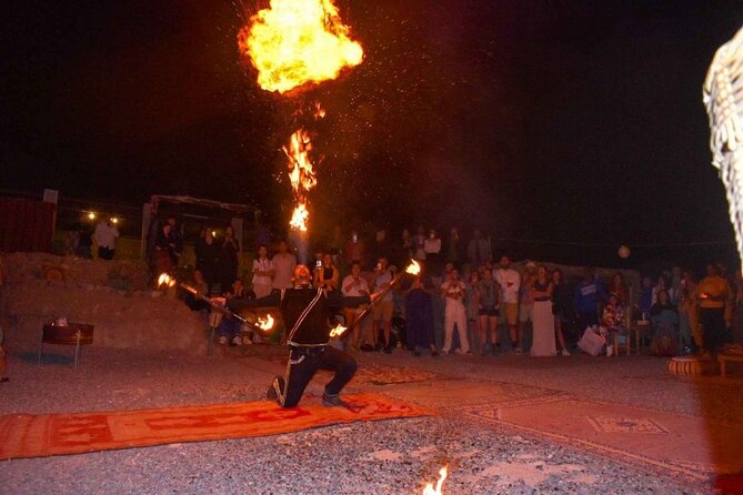 Marrakech: dinner in Agafay desert with a fire show & camel ride - Reaching the camp after the camel ride