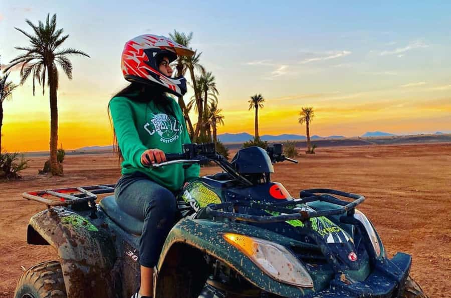 Marrakech: Dunes of the Palmeraie Quad Bike Ride with Tea - Safety briefing, practice area, and choosing your pace
