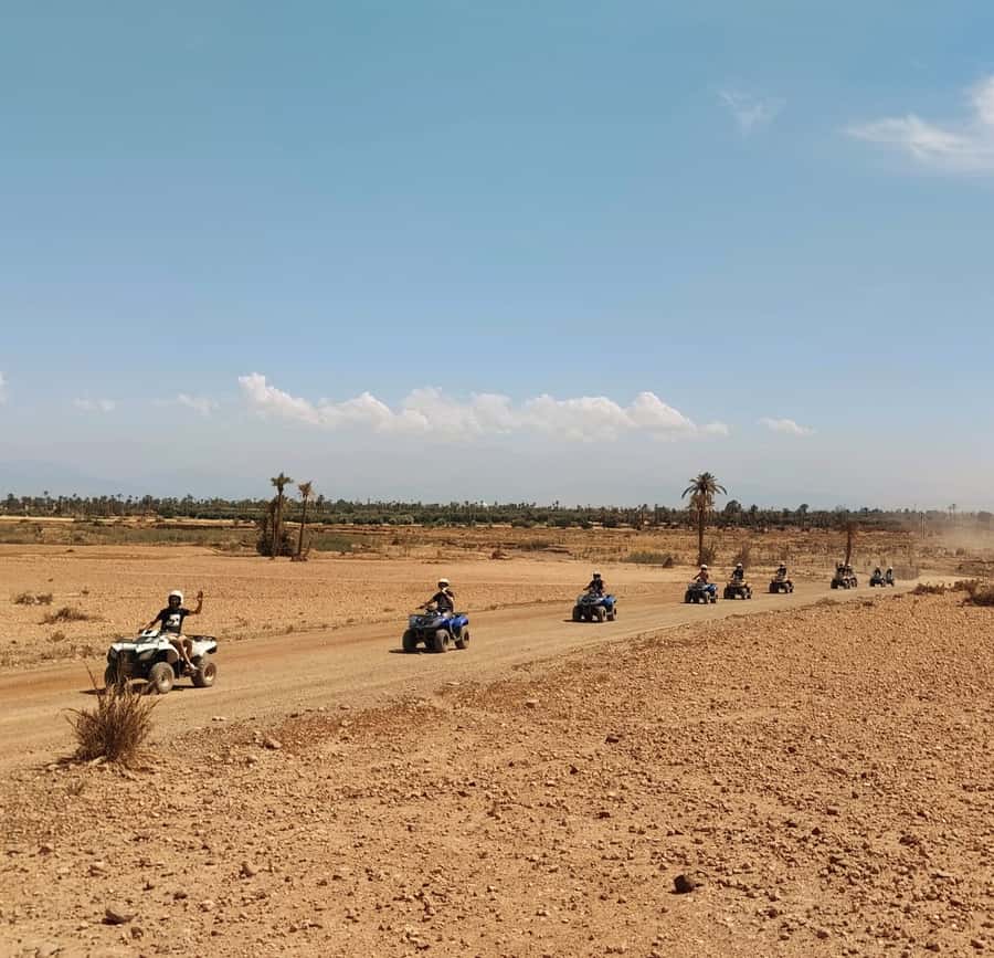 Marrakech:excursion quad in Oasis palm & jbilat desert,tea - Safety briefing before the first quad ride