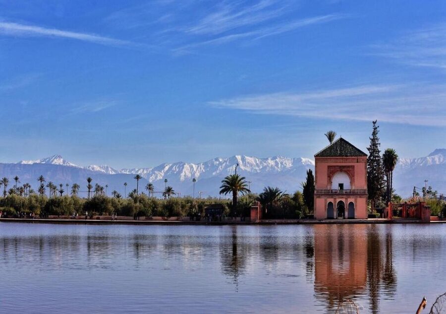 Marrakech: Majorelle & Menara Garden Tour and Carriage Ride - Menara Gardens and the Atlas Mountain view