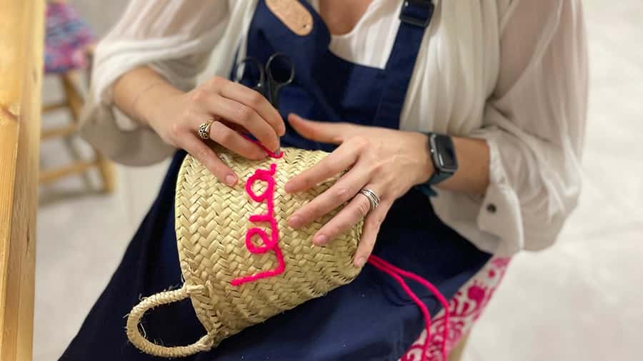 Marrakech Medina Basket Embroidery Workshop - Meeting at Souk Cherifia in Marrakech Medina
