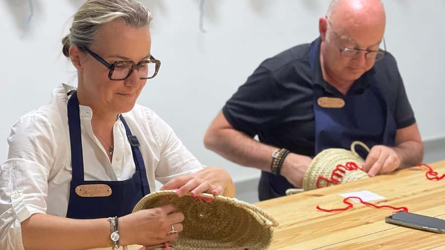 Marrakech Medina Basket Embroidery Workshop - Learning traditional Moroccan embroidery techniques