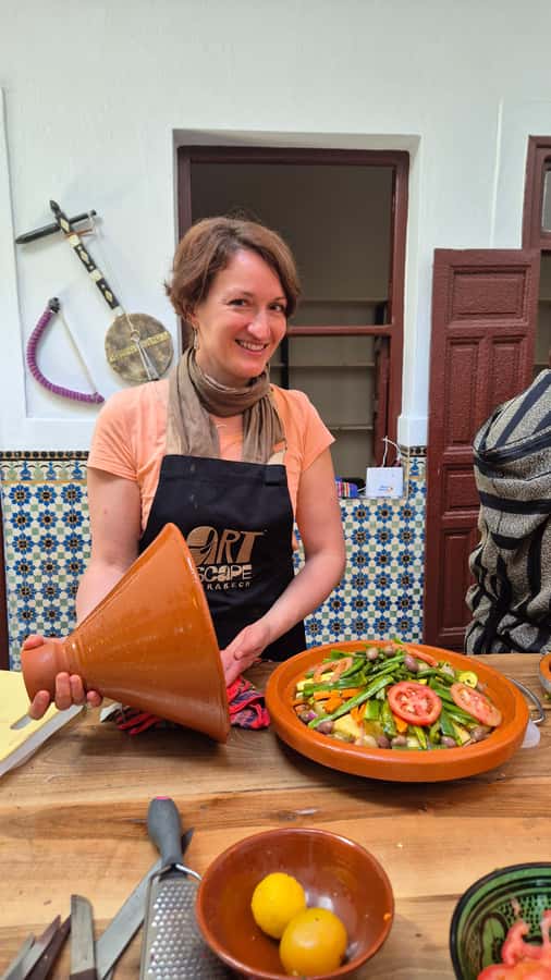 Marrakech: Moroccan Cooking Class with Amazing Local Chef! - Sitting down to your four-course meal