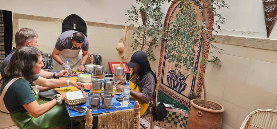 Marrakech: Moroccan Cooking Class with Local Chef - Sitting down to eat what you prepared
