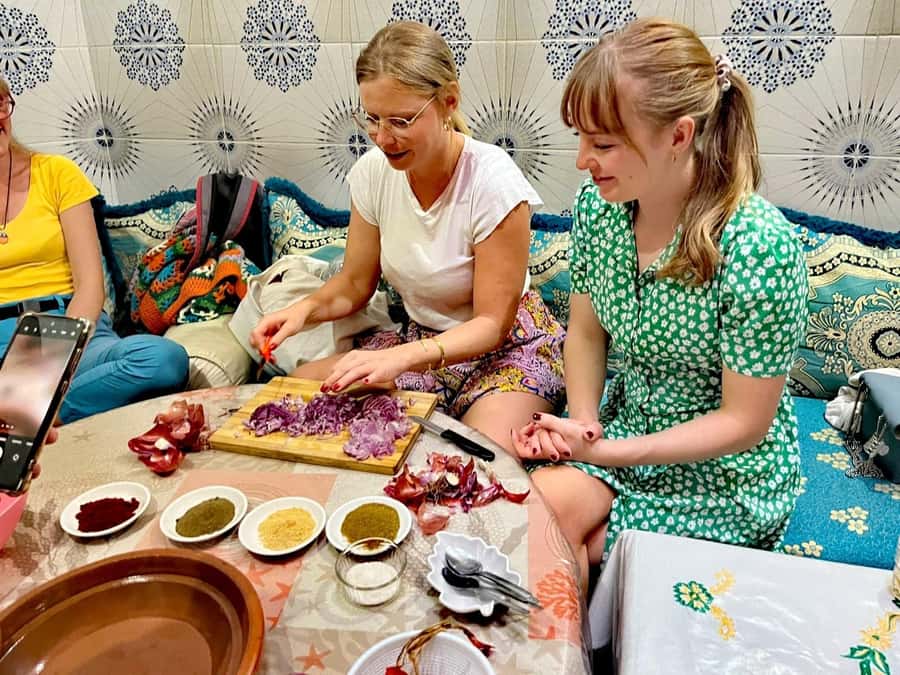 Marrakech: Moroccan Cuisine Cooking Class in Local Home - Sitting Down to Eat What You Prepared
