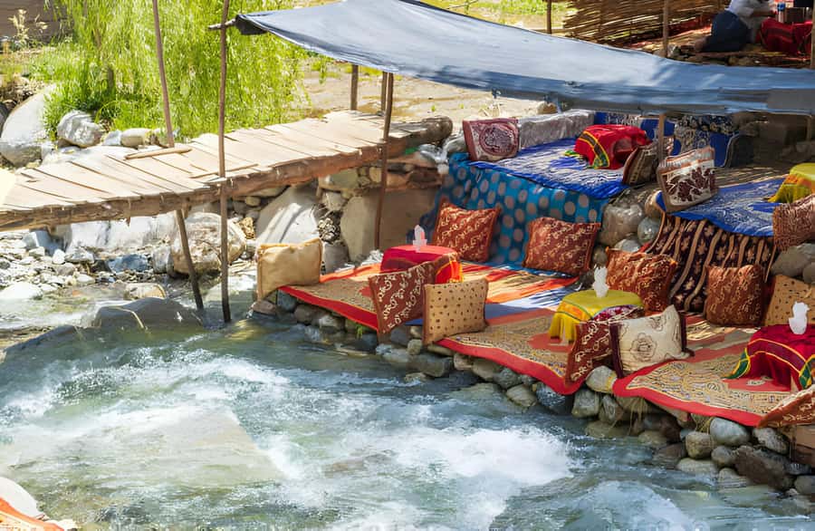 Marrakech: Ourika Valley Waterfalls & Atlas Mountains Trip - Riverside lunch beside the Ourika River