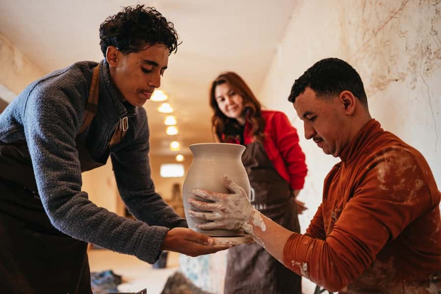 Marrakech: Pottery Workshop - Trying the traditional potter’s wheel