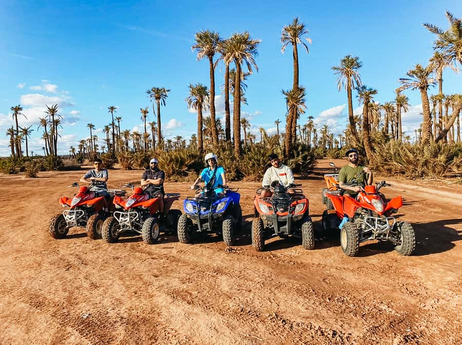 Marrakech: Quad Bike Tour to Palm Oasis and Jbilat Desert - Getting fitted out and learning the quad