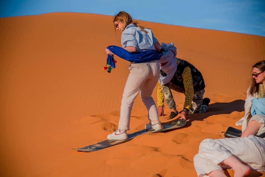 Marrakech to Fes: 3-Day Merzouga Desert Camel & Sandboarding - The desert camp after dark