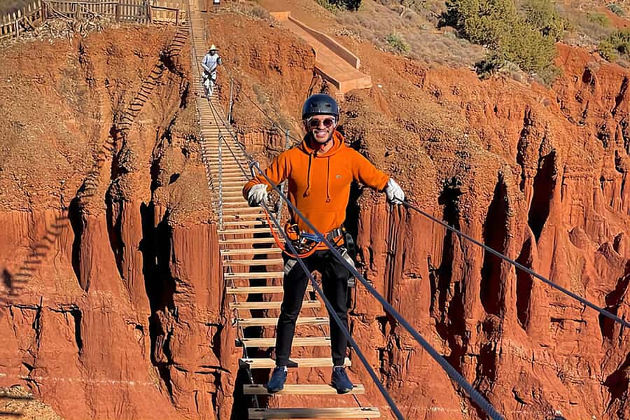 Marrakech: Zip Line in Atlas Mountains & Berber Villages - Monkey’s Bridge and the first test of nerve