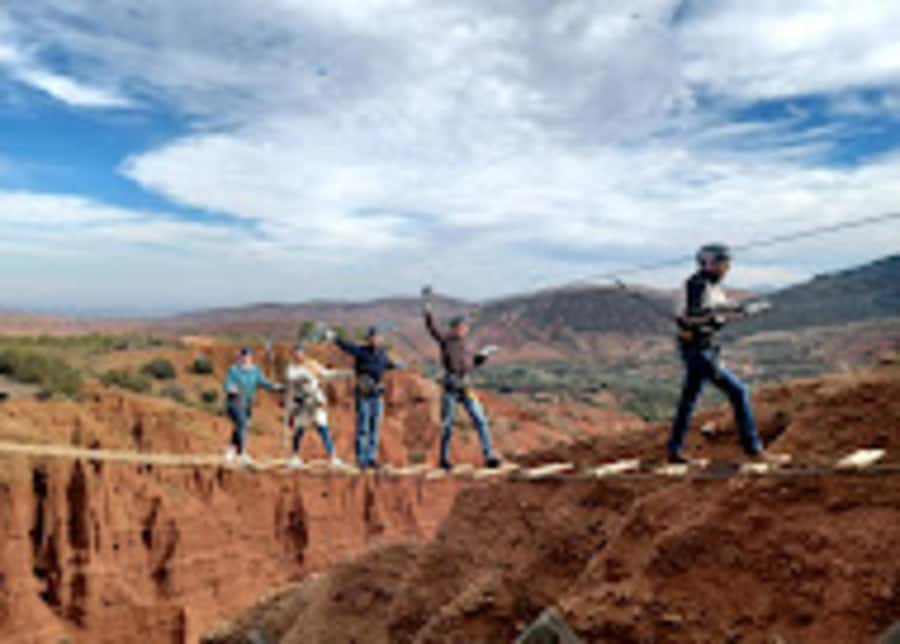 Marrakech: Zip-Line in the Atlas Mountains & Berber villages - A cooperative stop for argan oil and breakfast