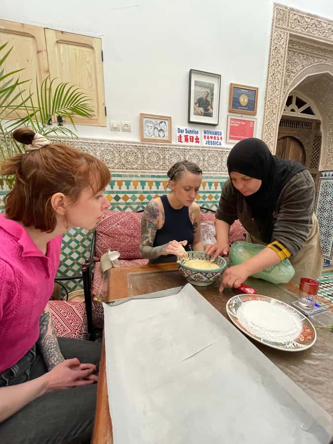 Moroccan Crepes & Pastries Kitchen - Meeting local women in a home setting