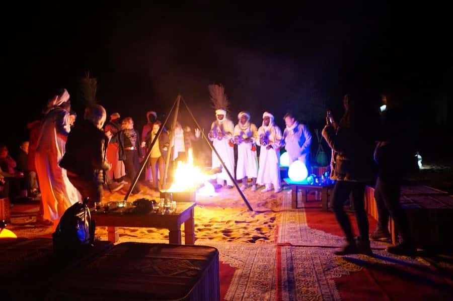 Overnight in Luxury Tent in Desert Camp Erg Chebbi Merzouga - Sunset among the golden Erg Chebbi dunes
