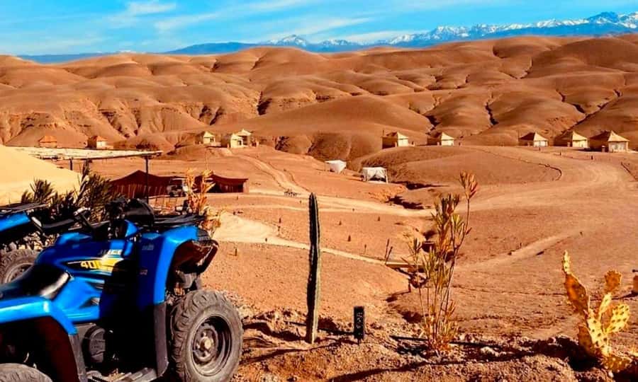 Quad bike and Lunch & Pool in Desert Marrakech Agafay - Riding the rocky Agafay terrain