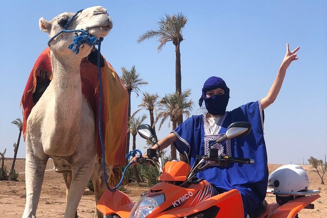Sensational quad and camel ride in the palm grove - Two hours across palms, stone and village tracks