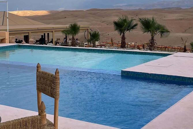 The Agafay Desert: Quad, Dromedary, Dinner and Show - The pool and campfire finish