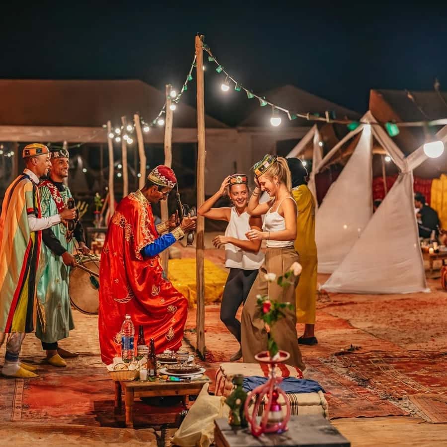 Unforgettable Desert Night: Dinner, Camel Ride & Quad Bike - Tea, music, and a three-course Moroccan dinner
