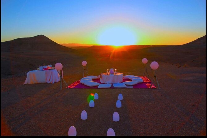 WOW dinner at Agafay Desert with Sunset from Marrakech - Berber music, percussion, and firelight